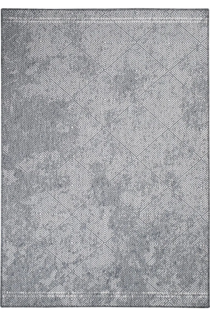 Tapis bohème réversible gris d'intérieur et d'extérieur 200x290 cm