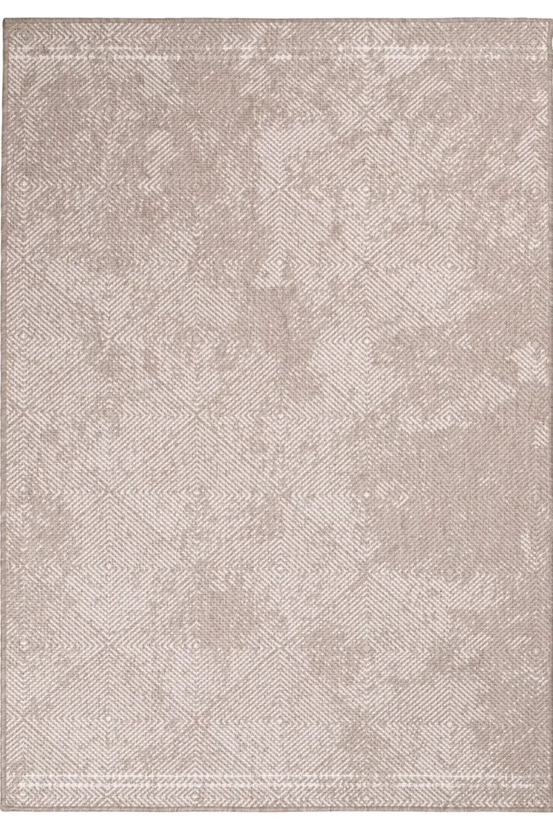Tapis bohème réversible beige lin d'intérieur et d'extérieur 200x290 cm