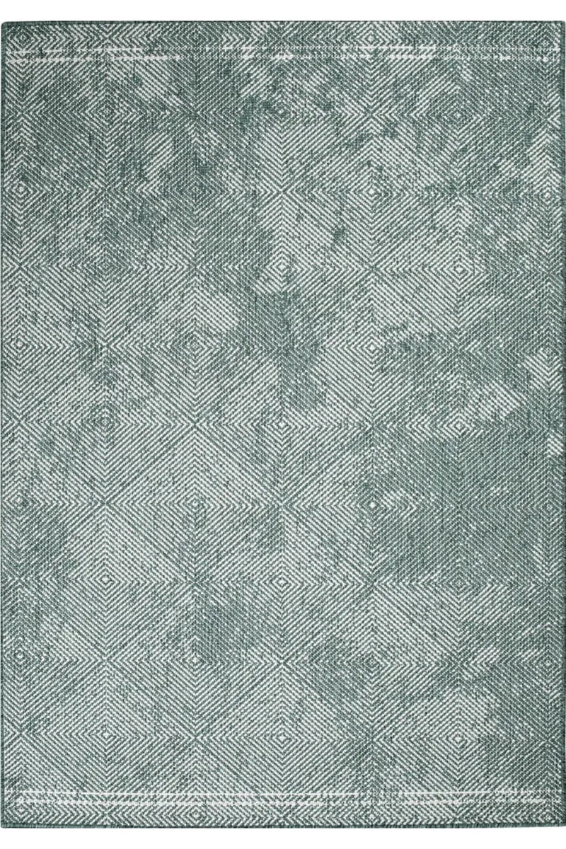 Tapis bohème réversible vert d'intérieur et d'extérieur 200x290 cm