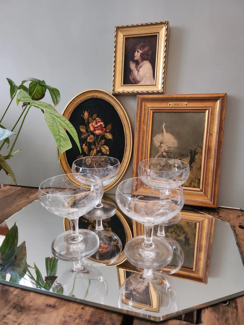 Coupe à champagne en cristal taillé lot de 4