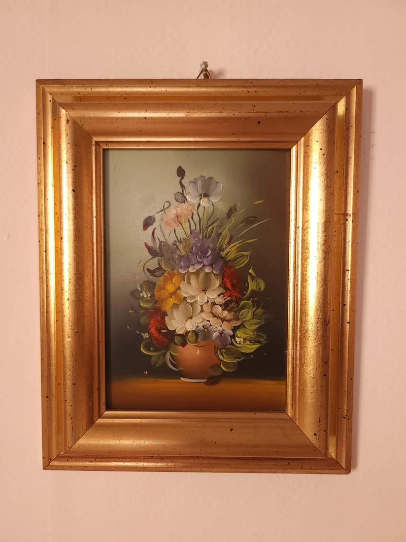 Cadre doré avec peinture à l'huile