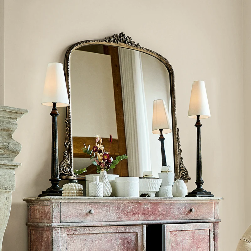 Miroir LOBERON Mambero en métal or vieilli