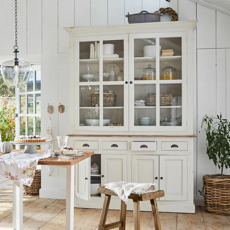 Buffet LOBERON Morningside en bois massif blanc fabrication main