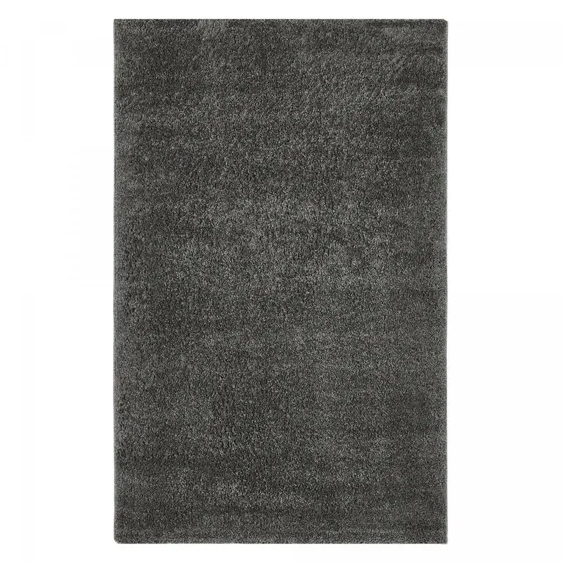 Tapis en Polypropylène Rectangulaire 160x230 en Gris et Noir