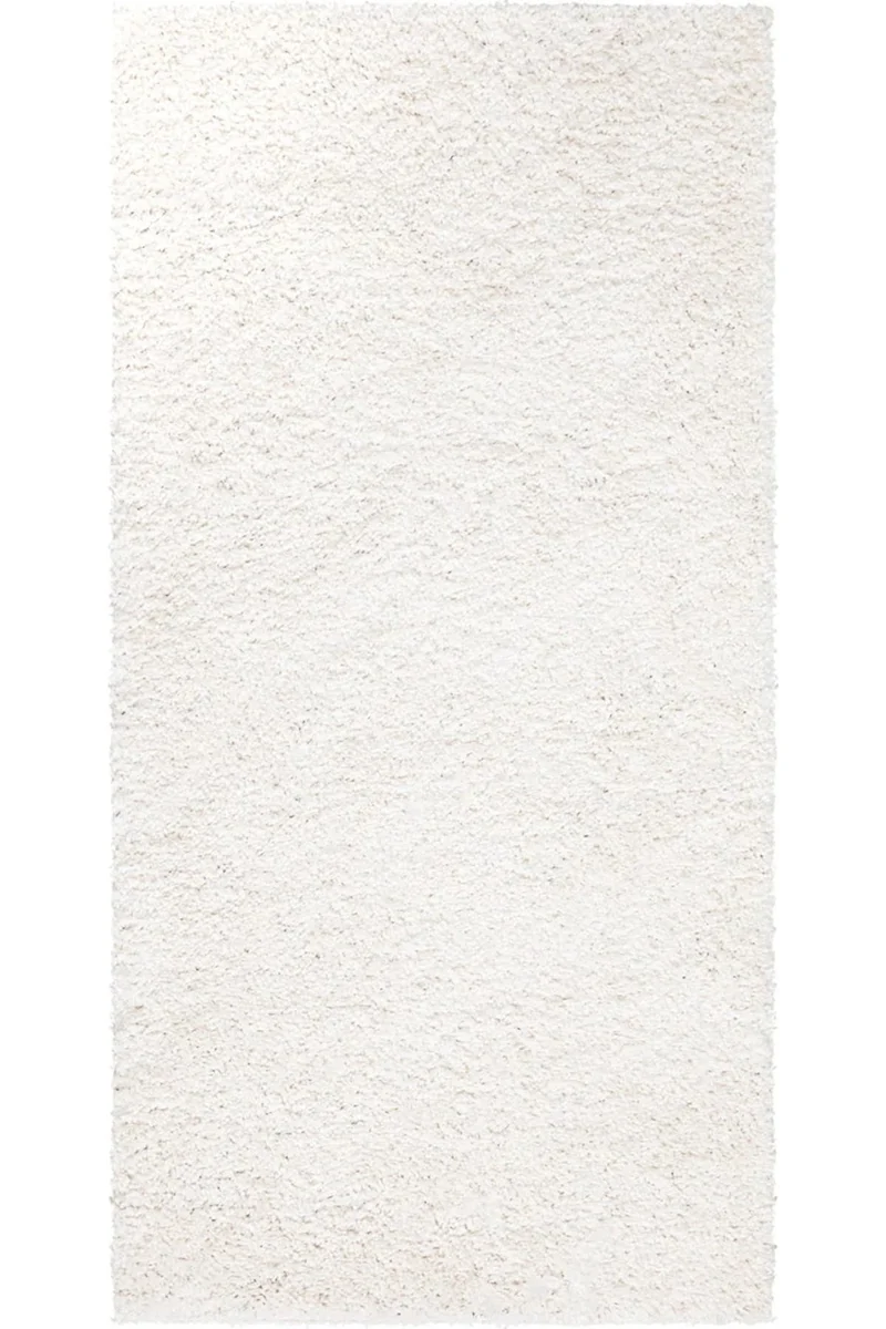 Tapis shaggy uni crème 60x110 cm
