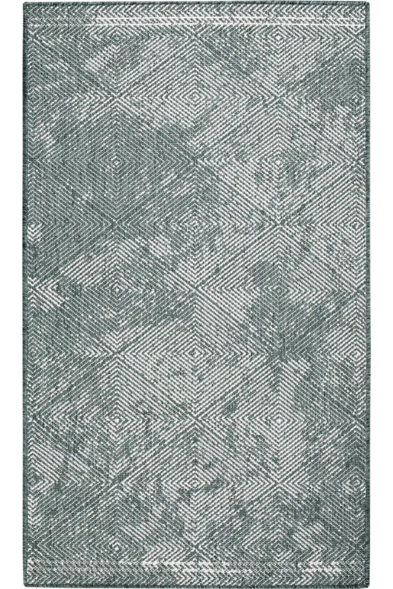 Tapis bohème réversible vert d'intérieur et d'extérieur 80x150 cm