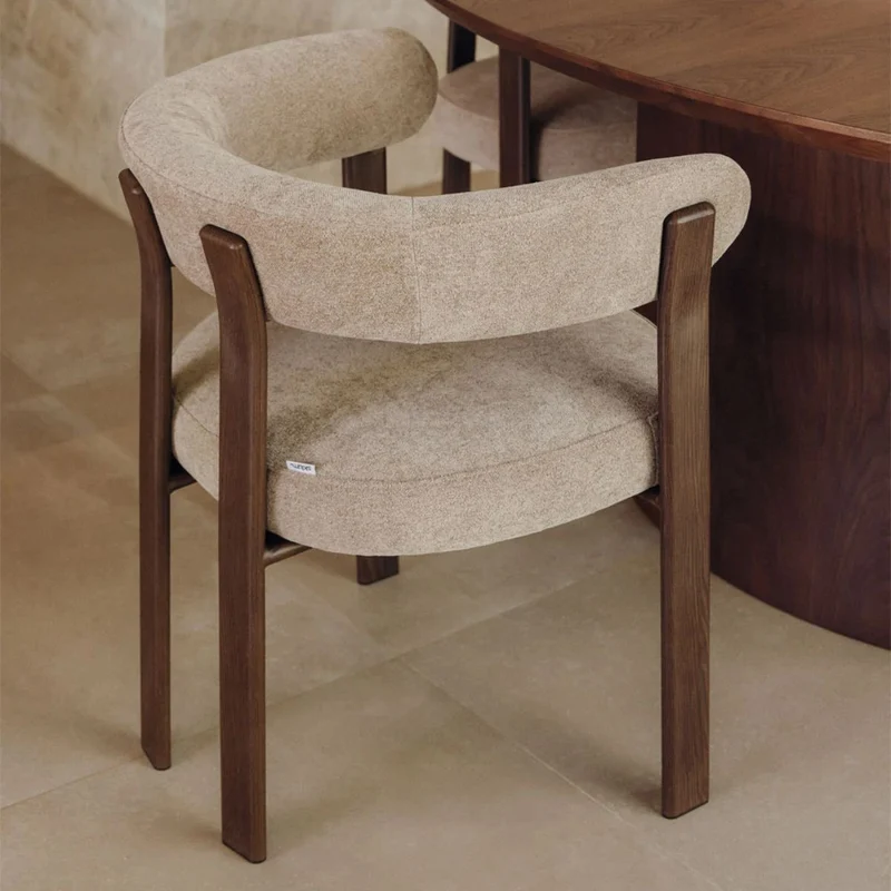 Lot de 2 chaises SKLUM Jolie avec accoudoirs de salle à manger en tissu chenille