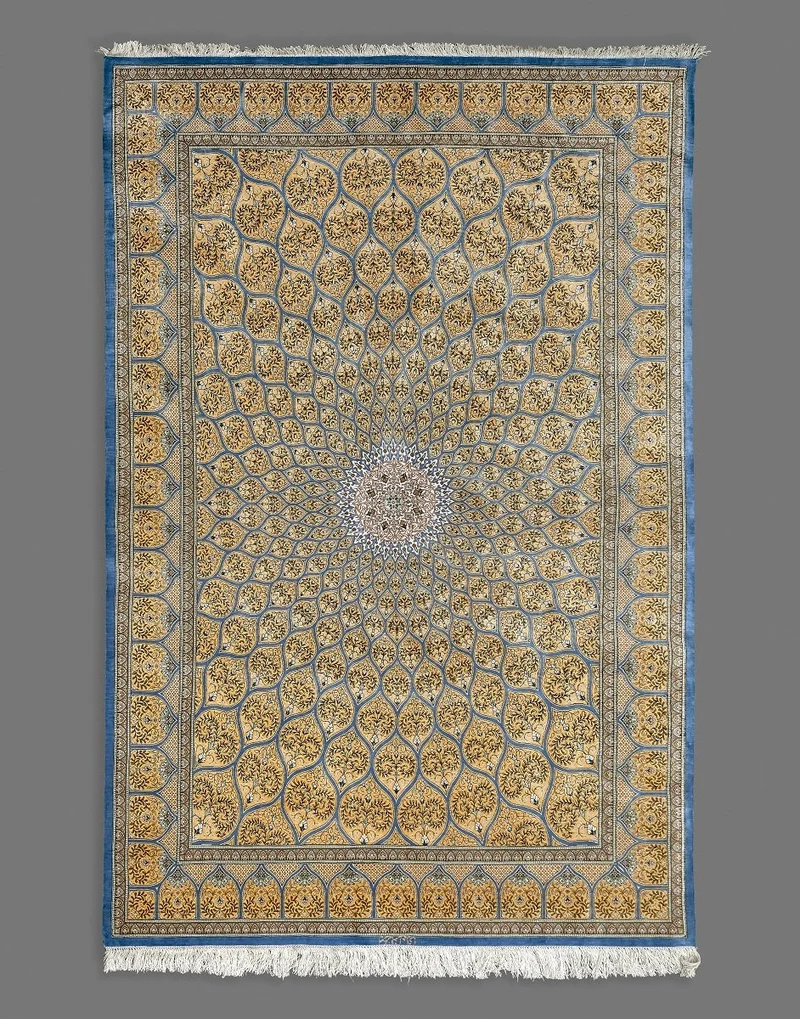 Signed Persian Qum Zanjan Carpet | Fine Pure Silk