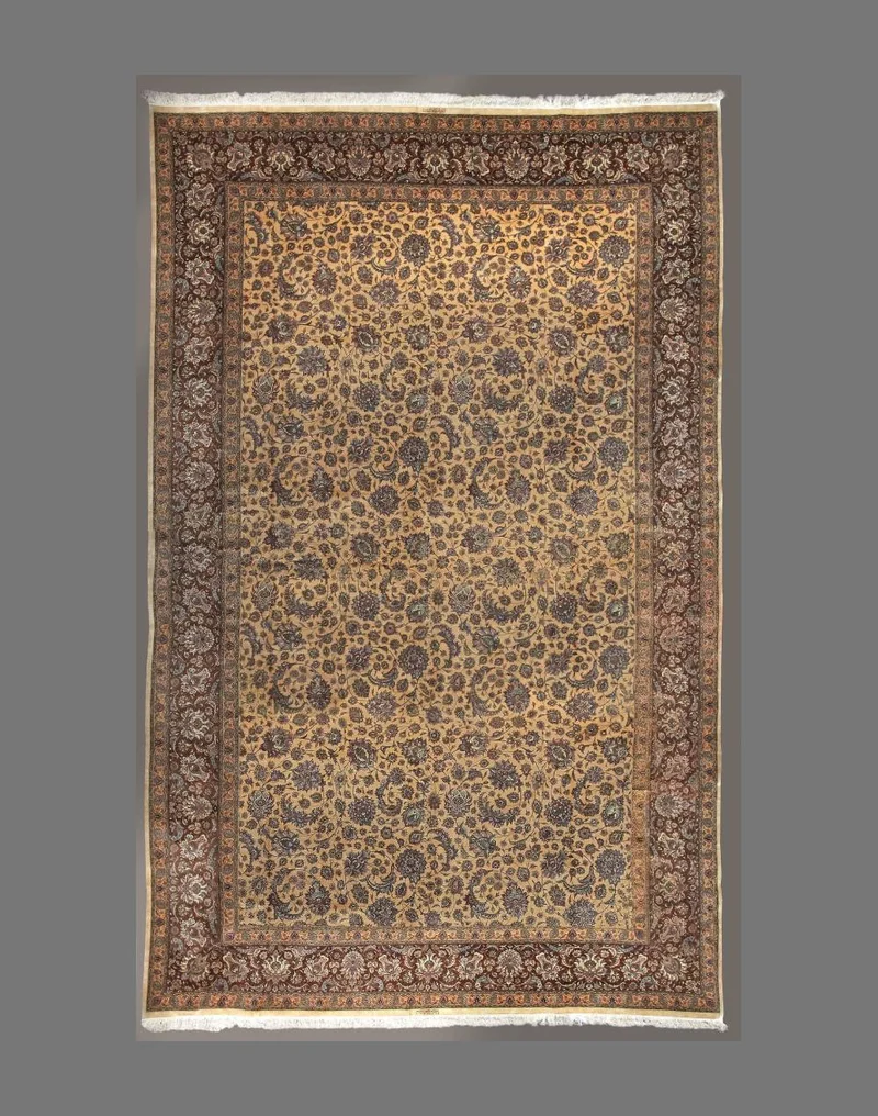 Fine Qum Pure Silk Extra Large Monumental Gallery Carpet