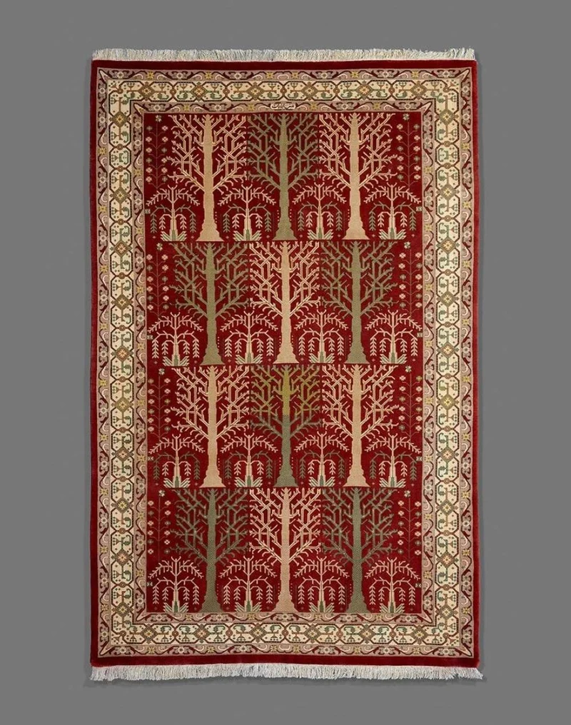 Fine Qum Wool and Silk Carpet