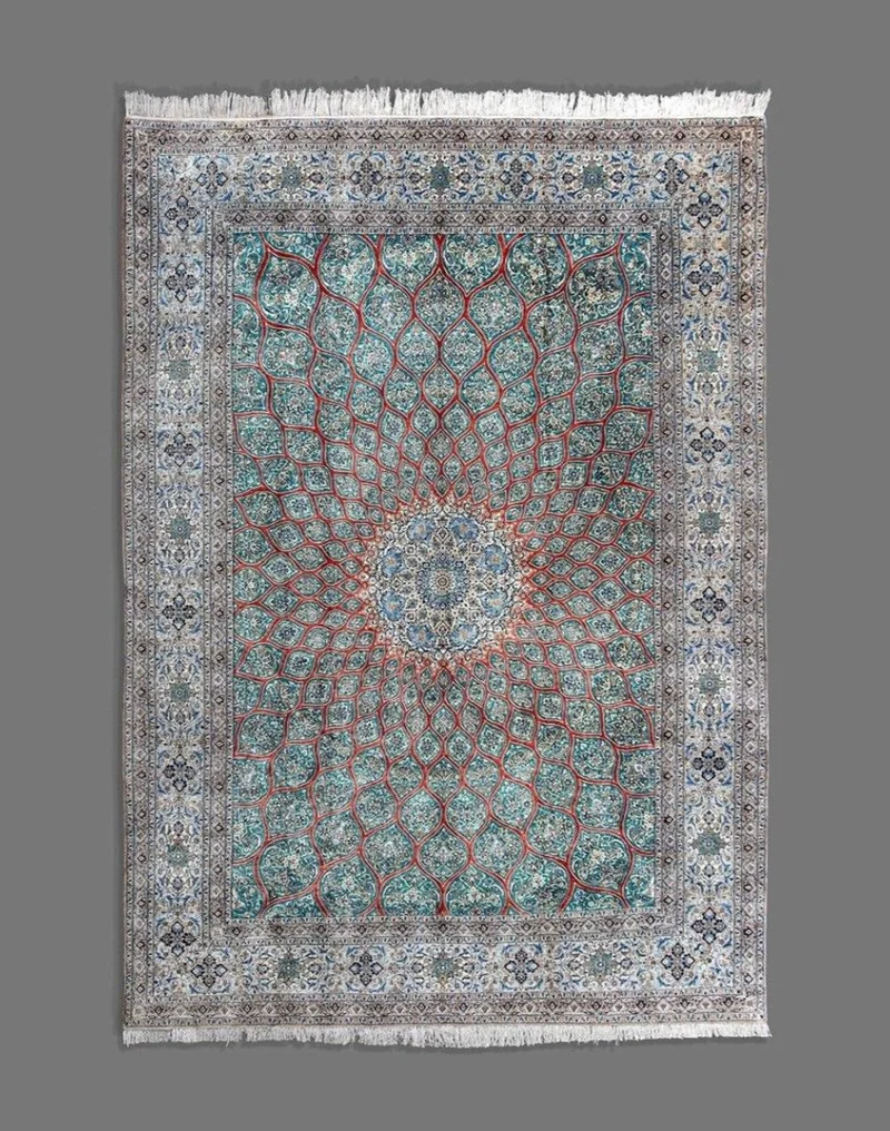Fine Persian Nain Carpet Pure Silk Large Gallery Carpet