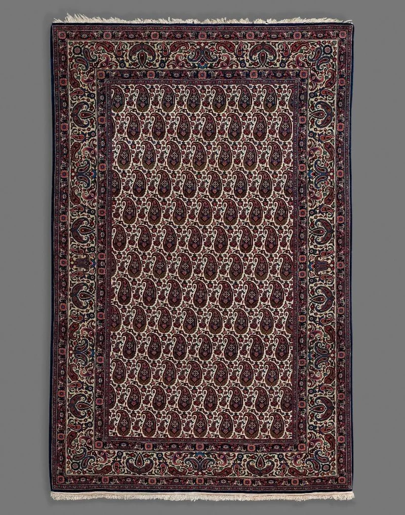 Sarouk Persian Rug Boteh | Kork Wool Fine Cashmere