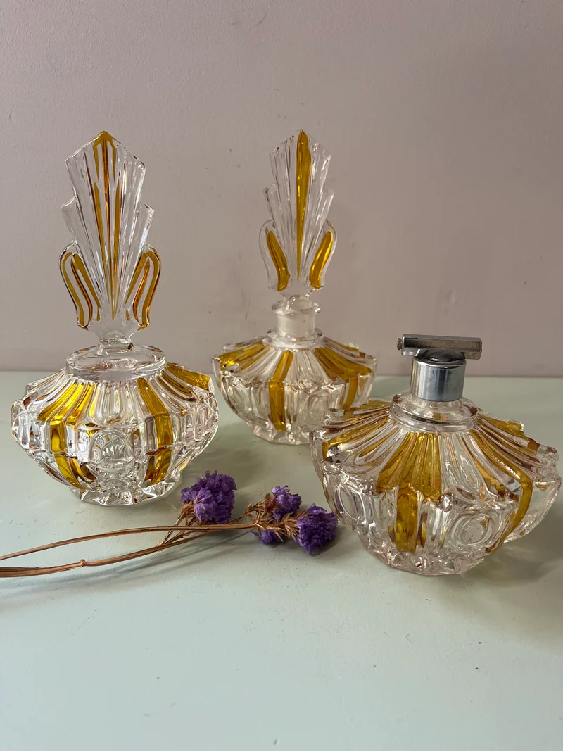 Ensemble de toilette vintage en cristal