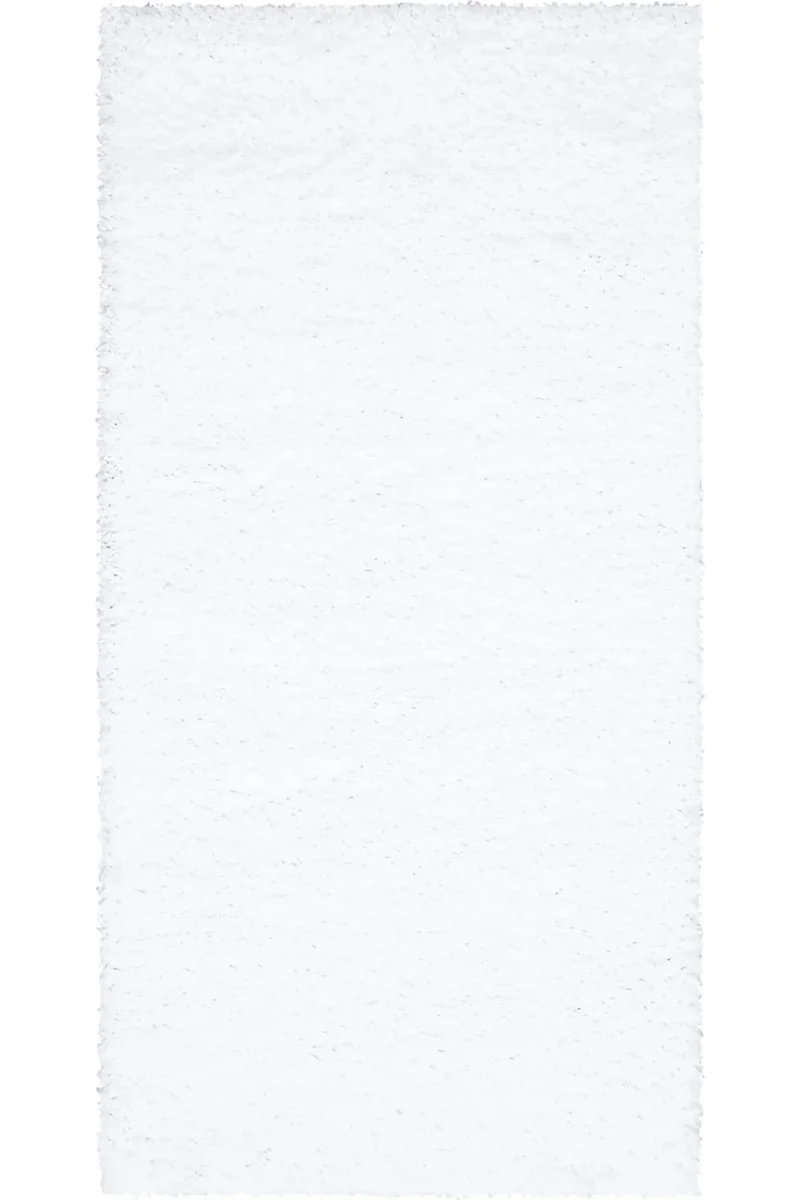Tapis shaggy uni blanc 100x200 cm