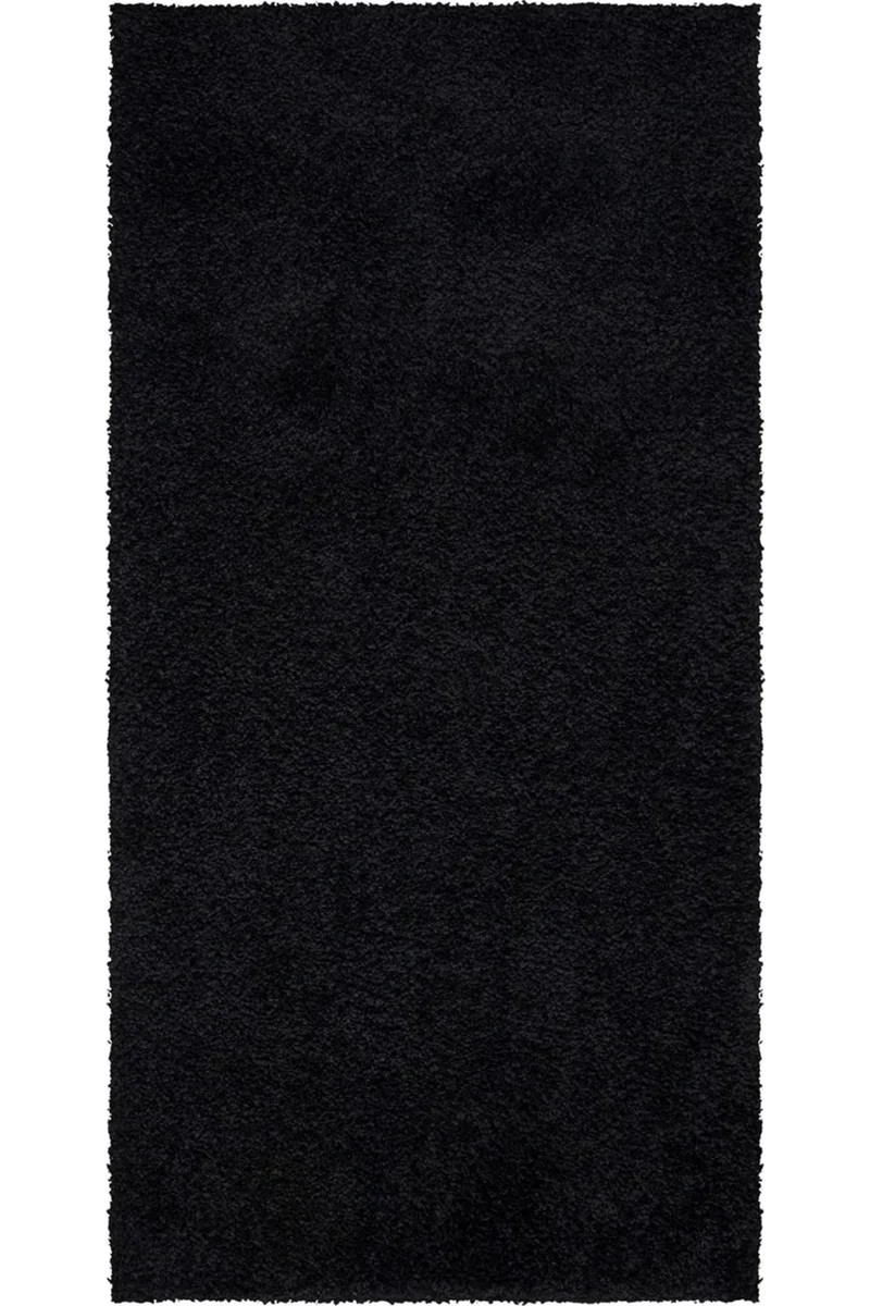 Tapis shaggy uni noir 60x110 cm