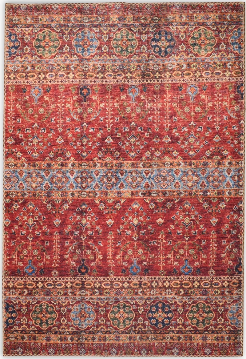 RADOM - Tapis de salon lavable en machine rouge - RAD039RED