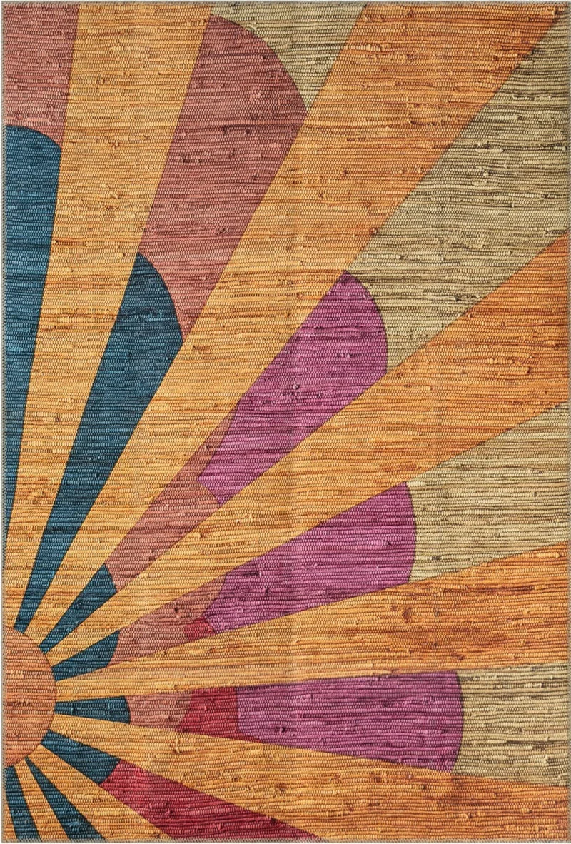 RADOM - Tapis de salon lavable en machine à motif soleil - RAD80MUL