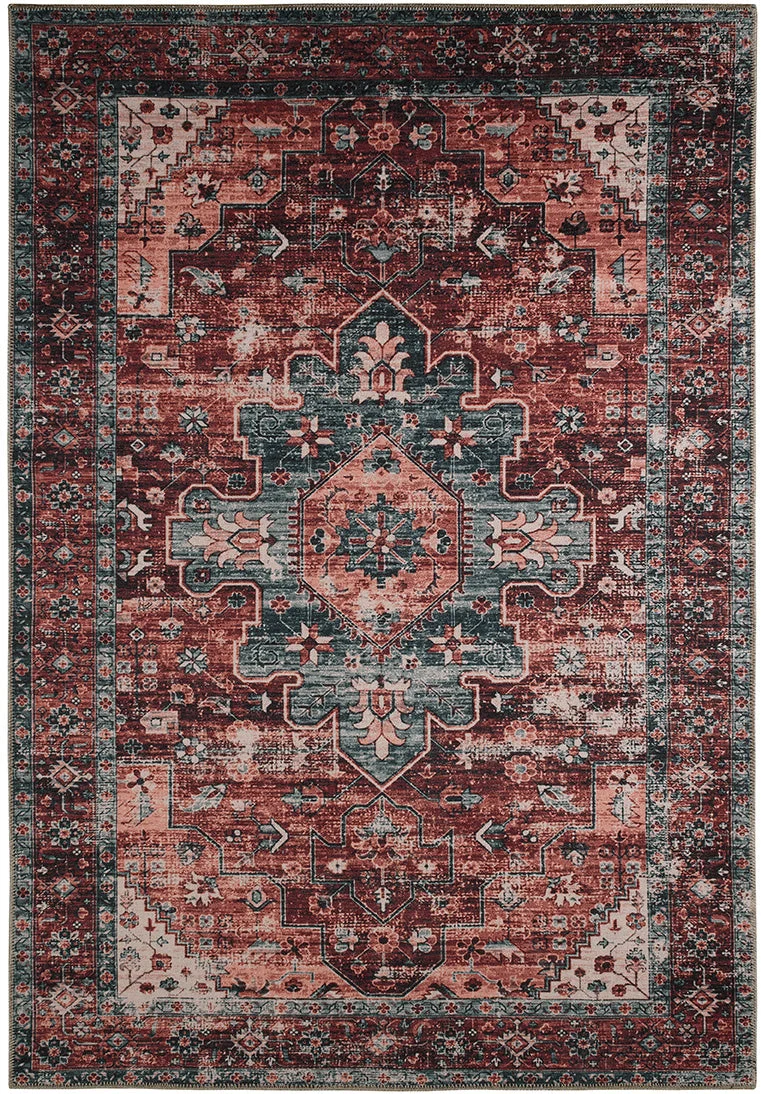 RADOM - Tapis de salon style vintage rouge - RAD98RED