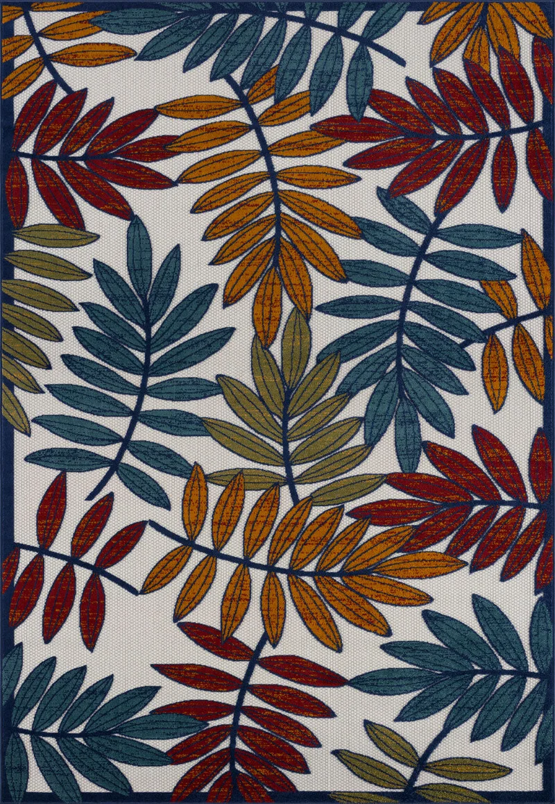 CABANA - Tapis intérieur et extérieur à motifs feuilles multicolores - CAB092MUL