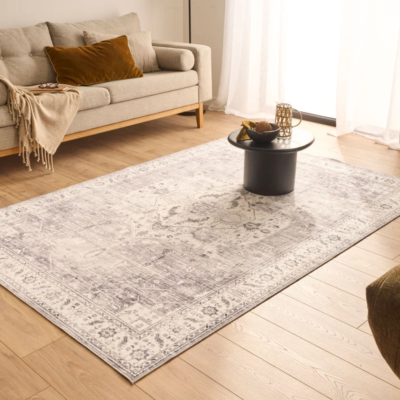OTTOMAN - Tapis décoratif vintage gris - OTT843GRI