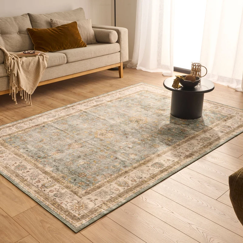 OTTOMAN - Tapis salon vintage turquoise - OTT841TUR