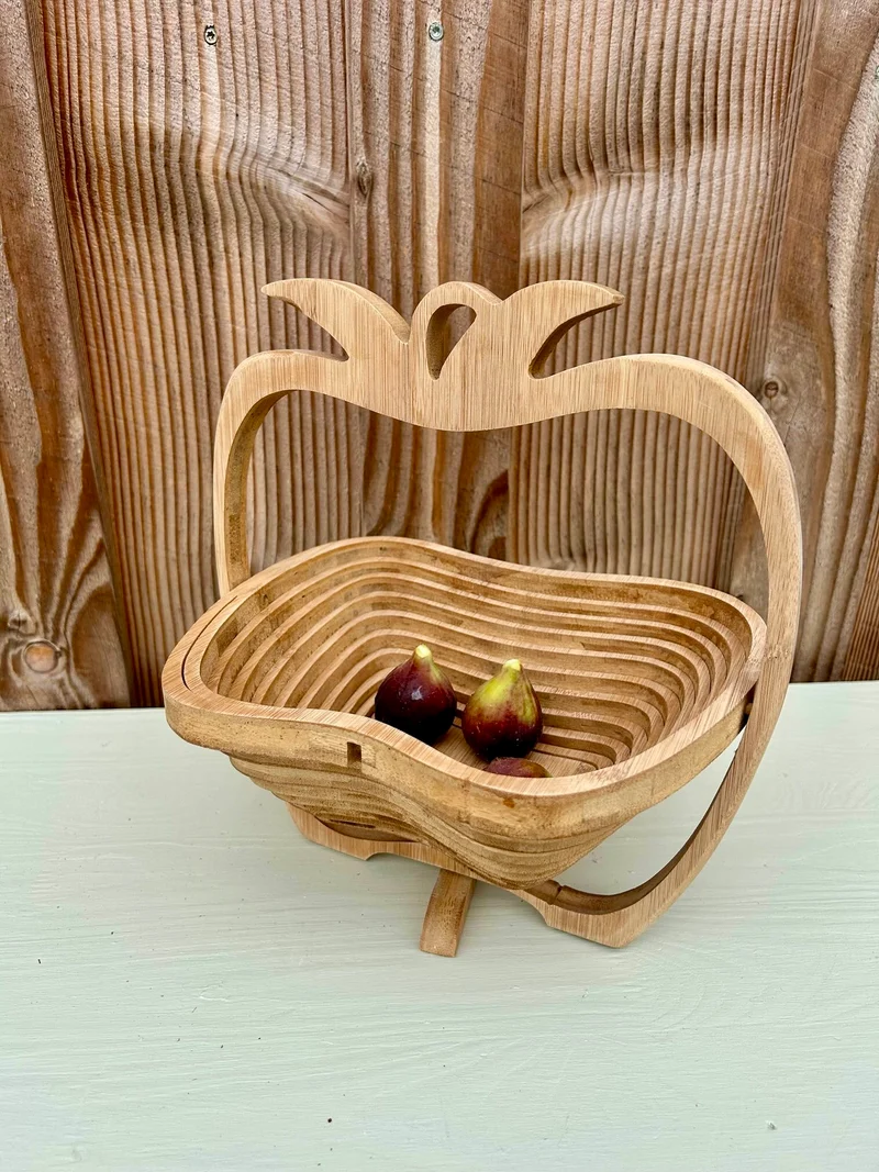 Corbeille à fruits pomme en bois pliable