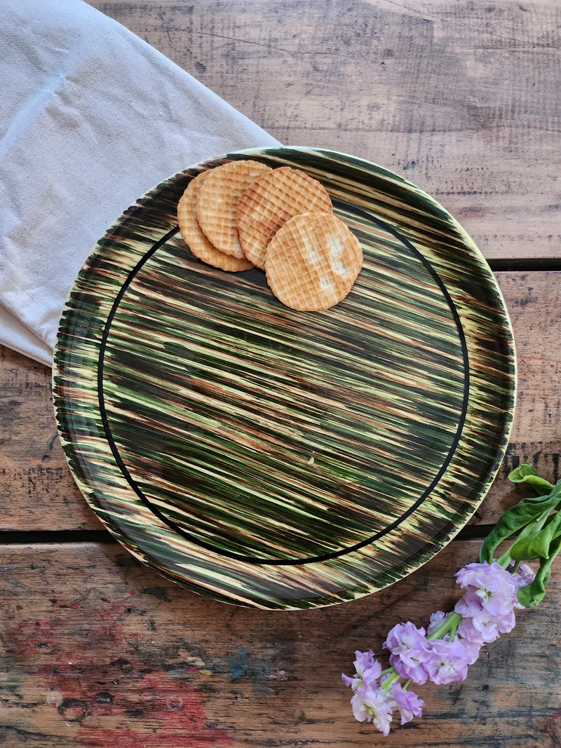 Plat à tarte en céramique années 60 Saint Clément