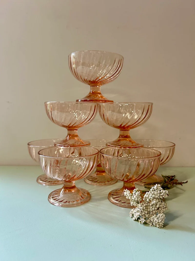 Coupes à glace en Rosaline - lot de 8