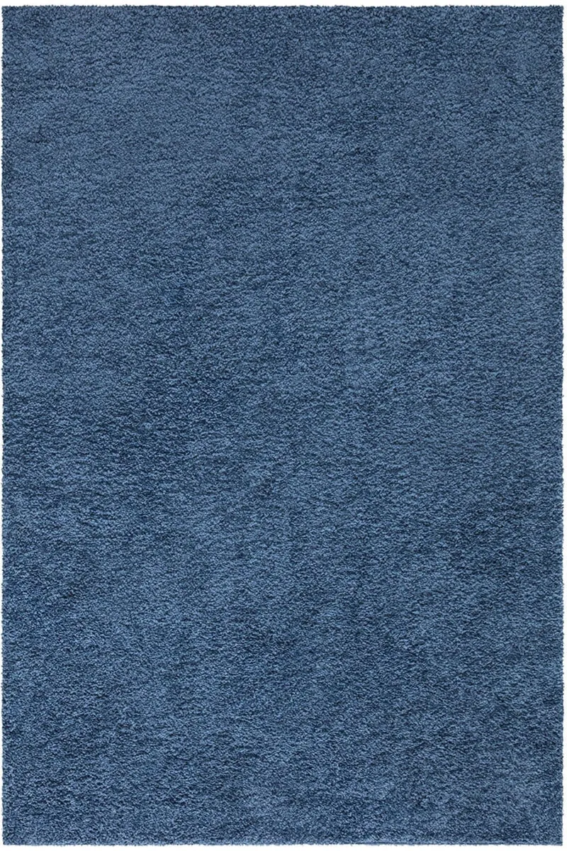 Tapis shaggy uni bleu 200x200 cm