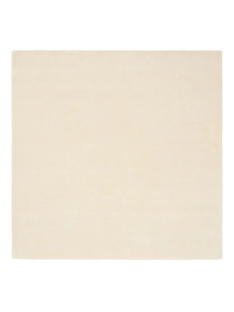 Tapis scandinave uni carré crème en laine 200x200 cm