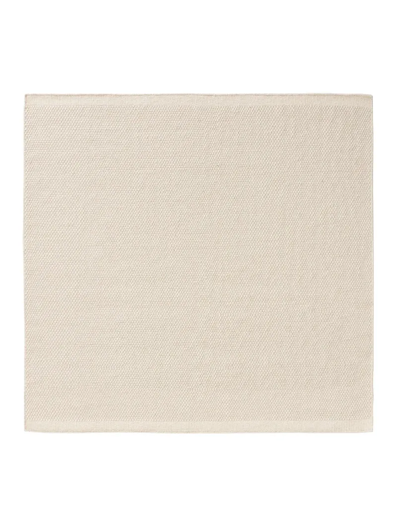Tapis scandinave uni carré blanc en laine 200x200 cm