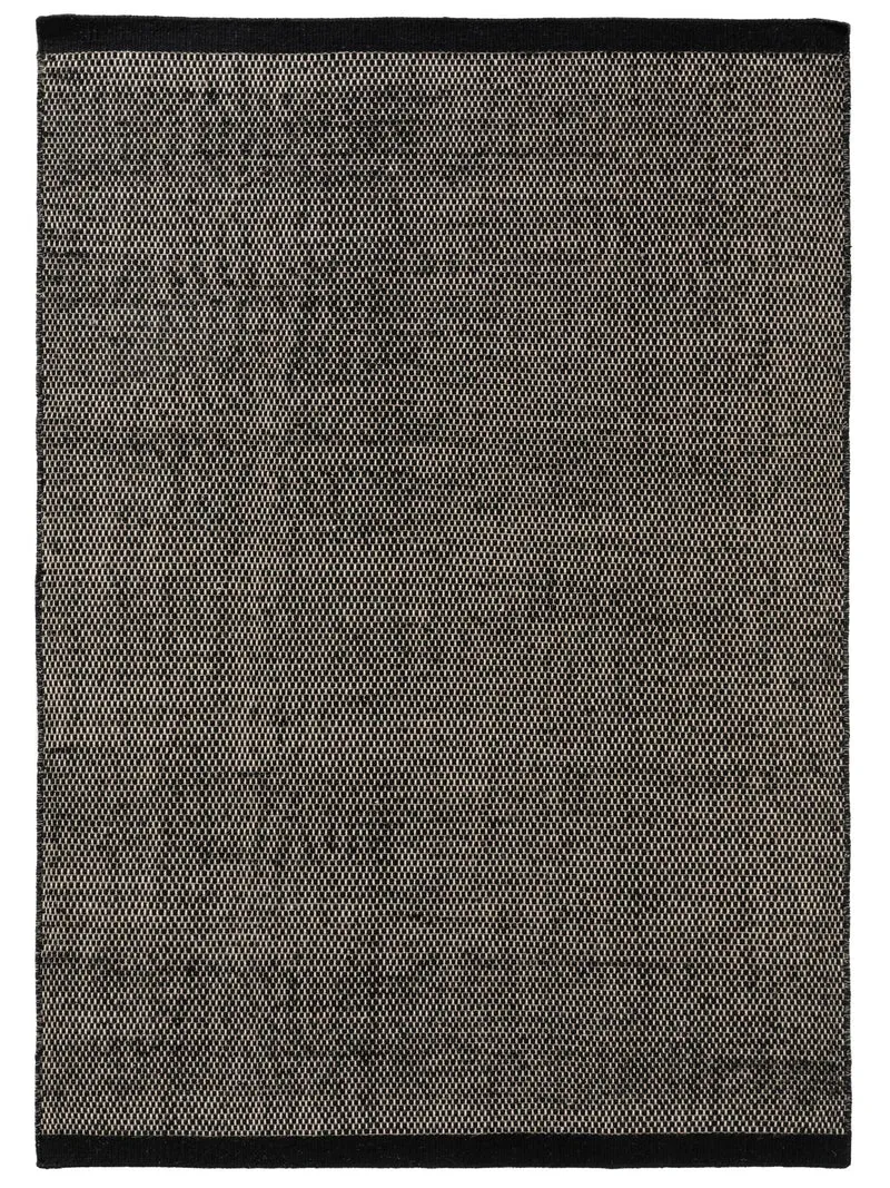 Tapis scandinave chiné noir et blanc en laine 120x170 cm