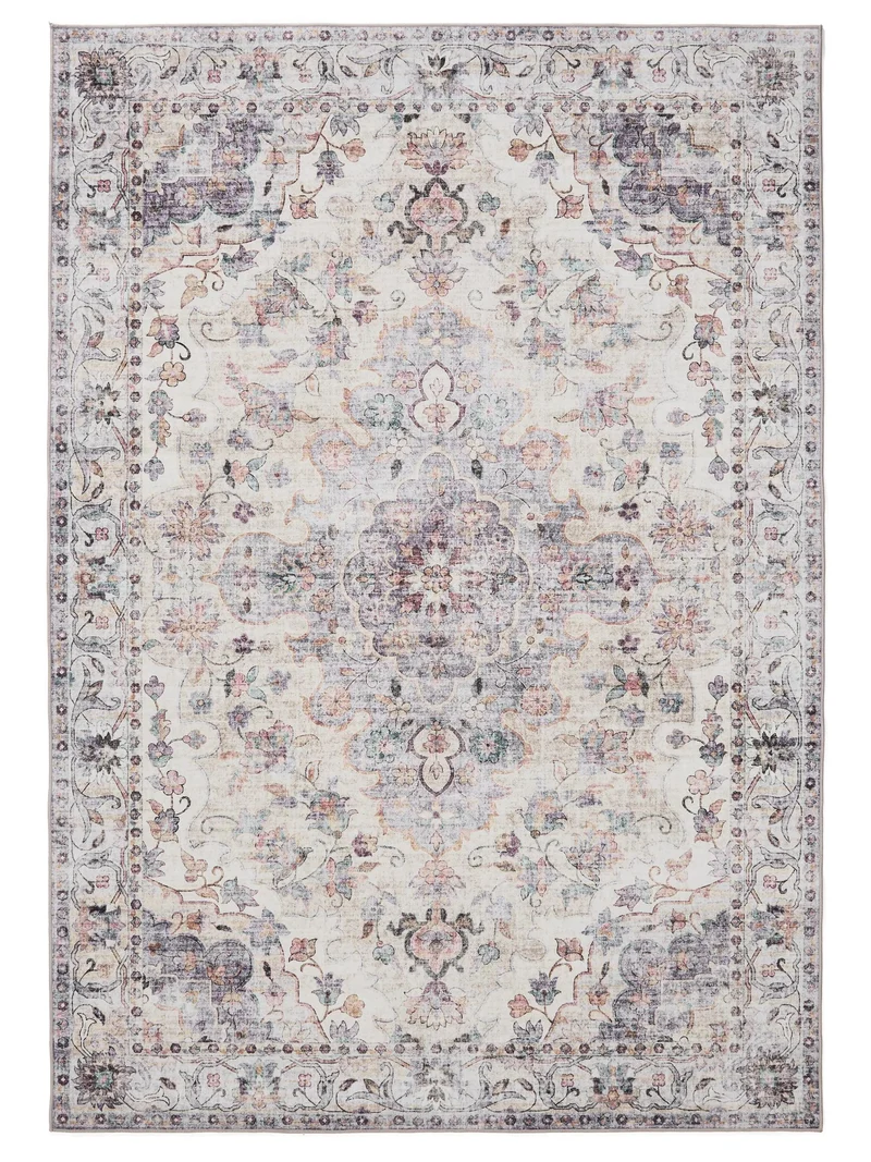 Tapis oriental vintage multicolore et beige lavable 300x400 cm