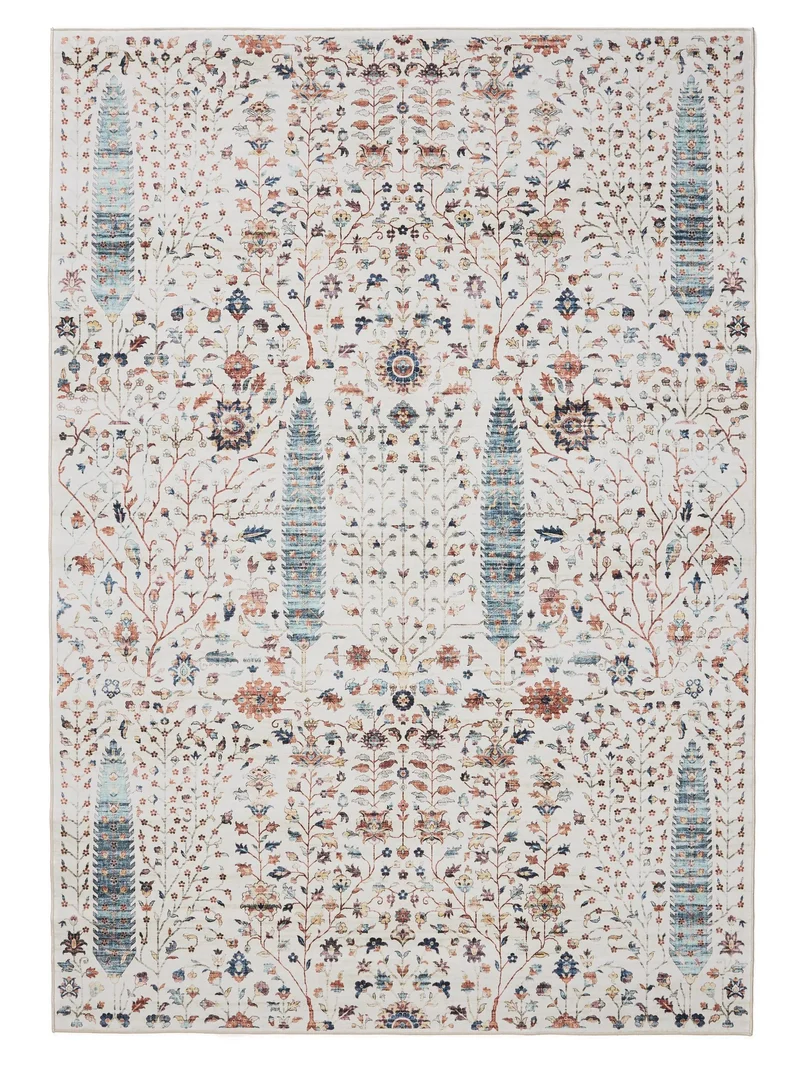 Tapis à fleurs multicolore lavable 140x200 cm