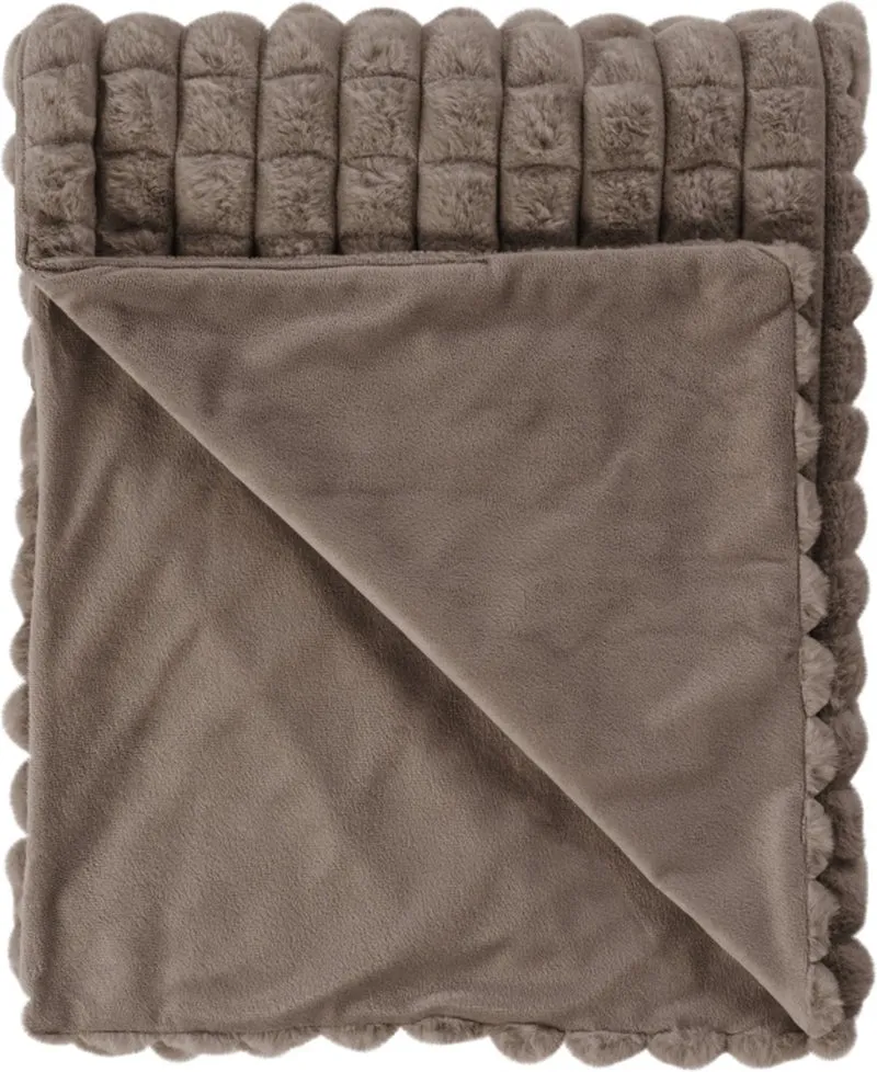 Plaid Milan Taupe doux effet 3D