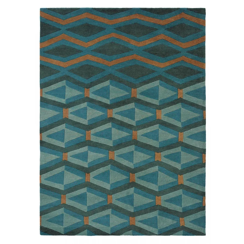 Tapis en laine Brink&Campman en couleur Bleu
