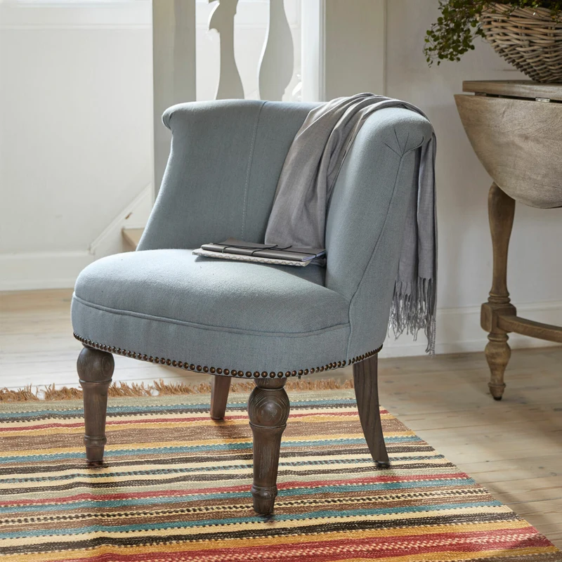 Lot de 2 fauteuils LOBERON Francet Bleu Marron