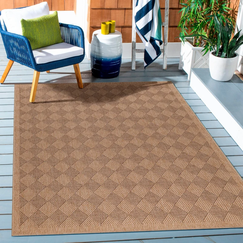 DHAKA - Tapis intérieur/extérieur aspect jute tissage chevron noir - DHA8713NOI