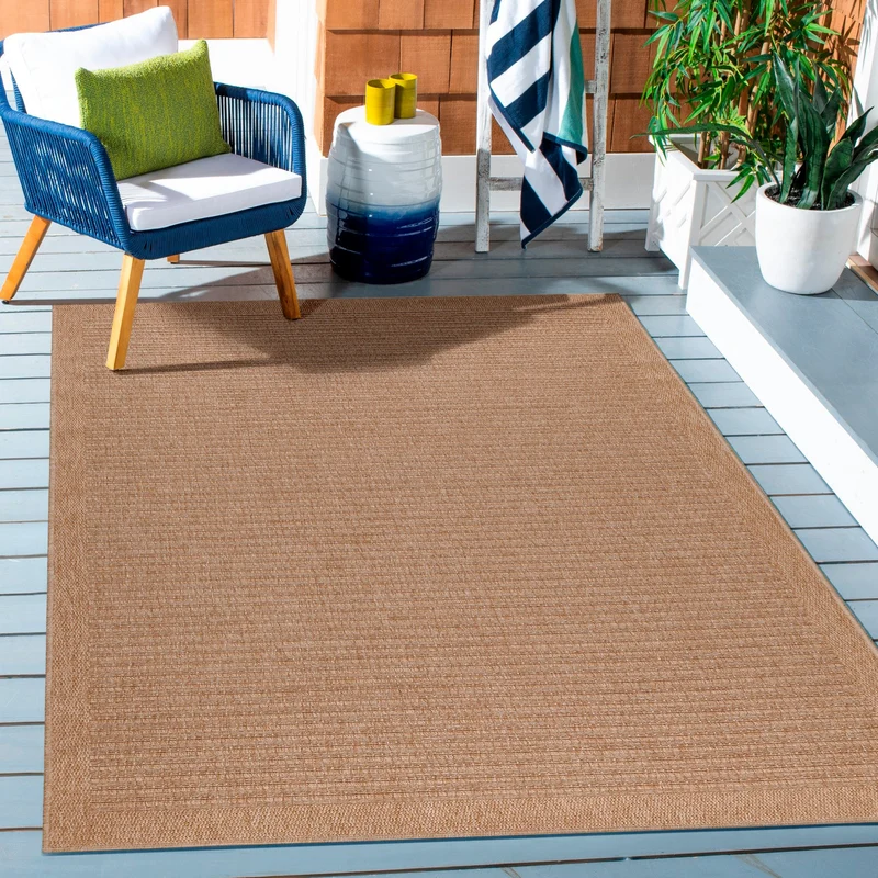 DHAKA - Tapis intérieur/extérieur aspect jute rayures fines beige - DHA8712BEI