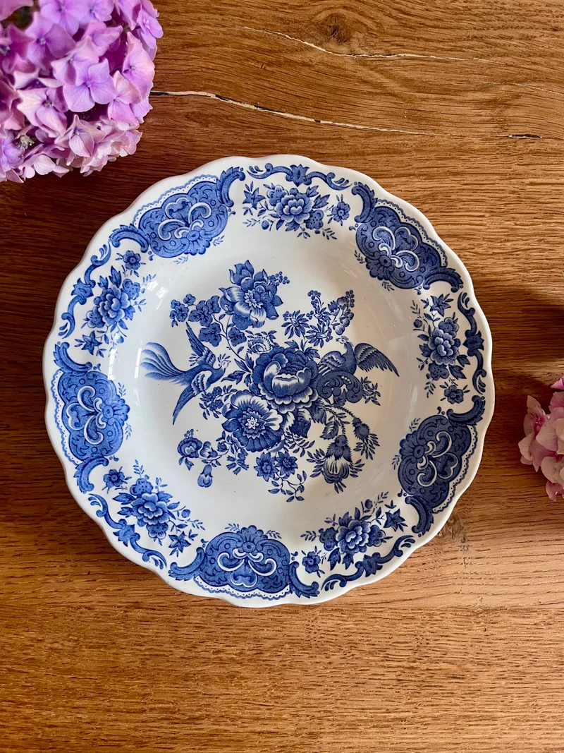 Assiette semi creuse décor bleu anglais- Windsor