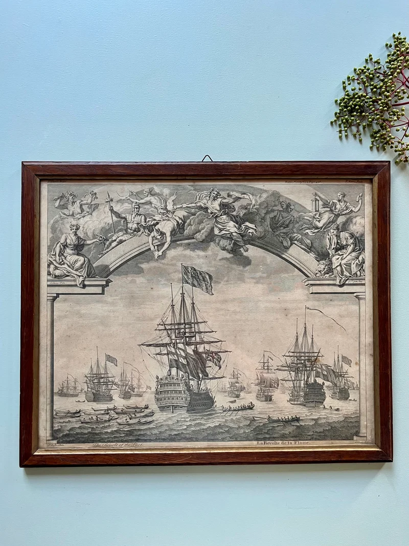 Gravure ancienne « la révolte de la Flotte »