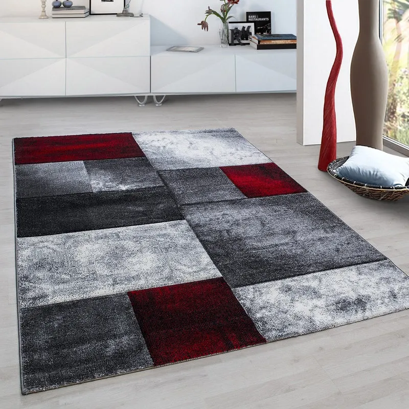 HAWAII - Tapis de salon à motif géométrique rouge - HAW1710ROU