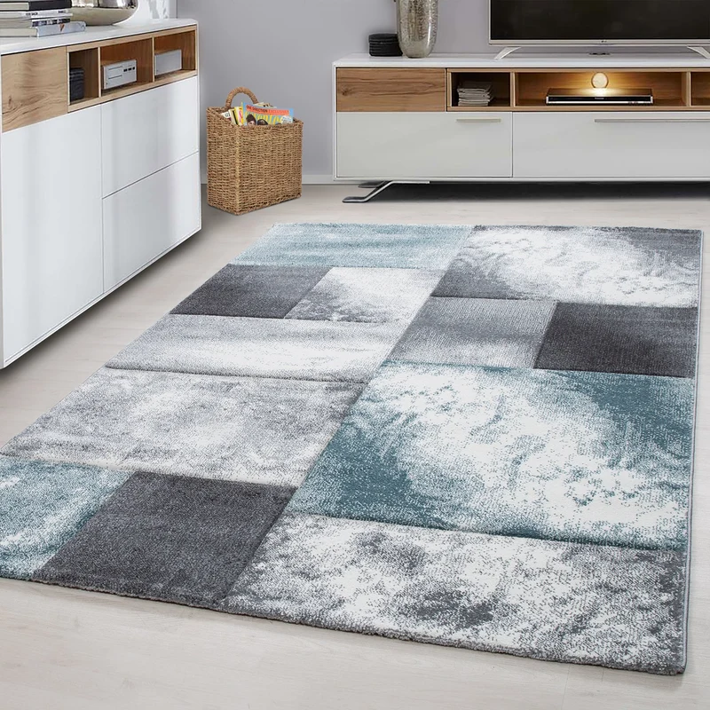 HAWAII - Tapis de salon à motif géométrique bleu - HAW1710BLE