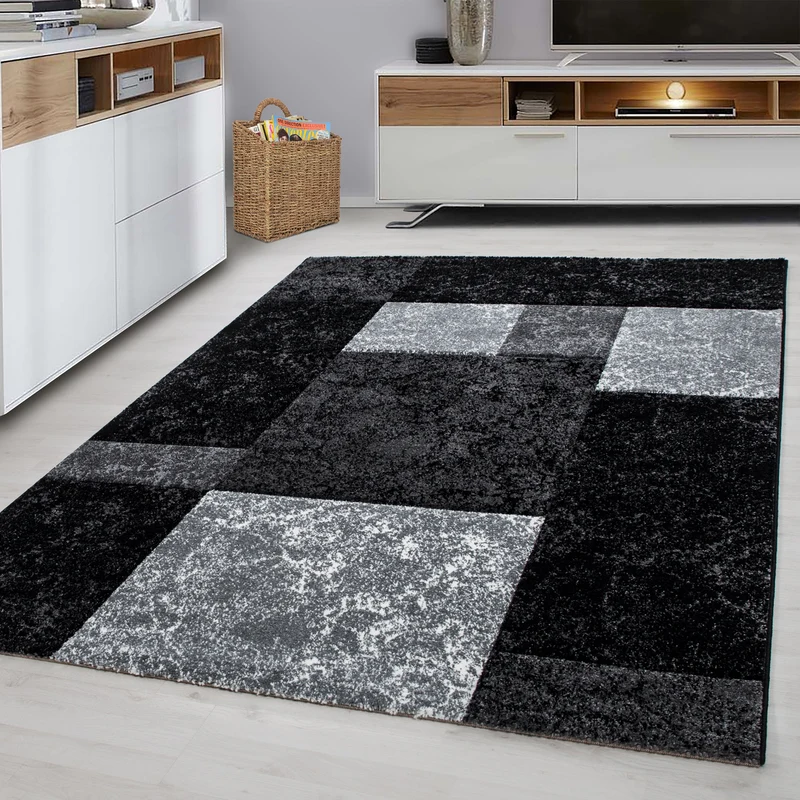 HAWAII - Tapis de salon à motif géométrique noir - HAW11330NOI