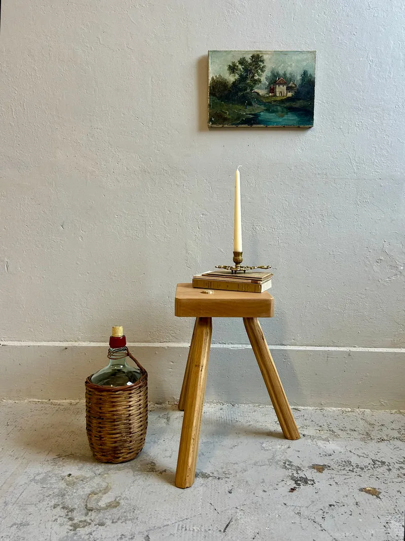 Tabouret de ferme tripode - assise en orme