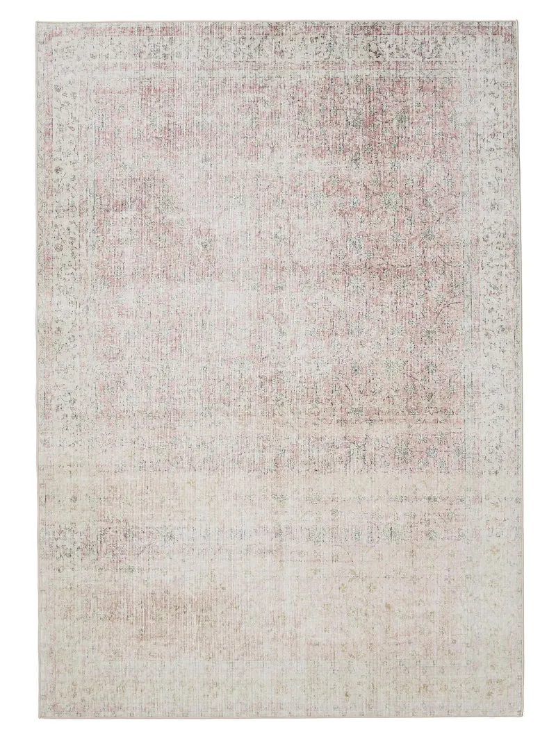 Tapis vintage effet usé beige lavable 60x120 cm