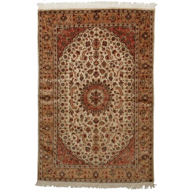 Tapis d'Orient Beige en Soie 125x195 cm – Royaume du Tapis