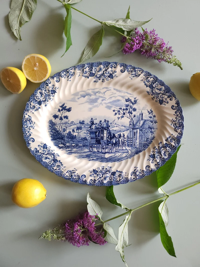 Plat ovale en céramique vaisselle anglaise