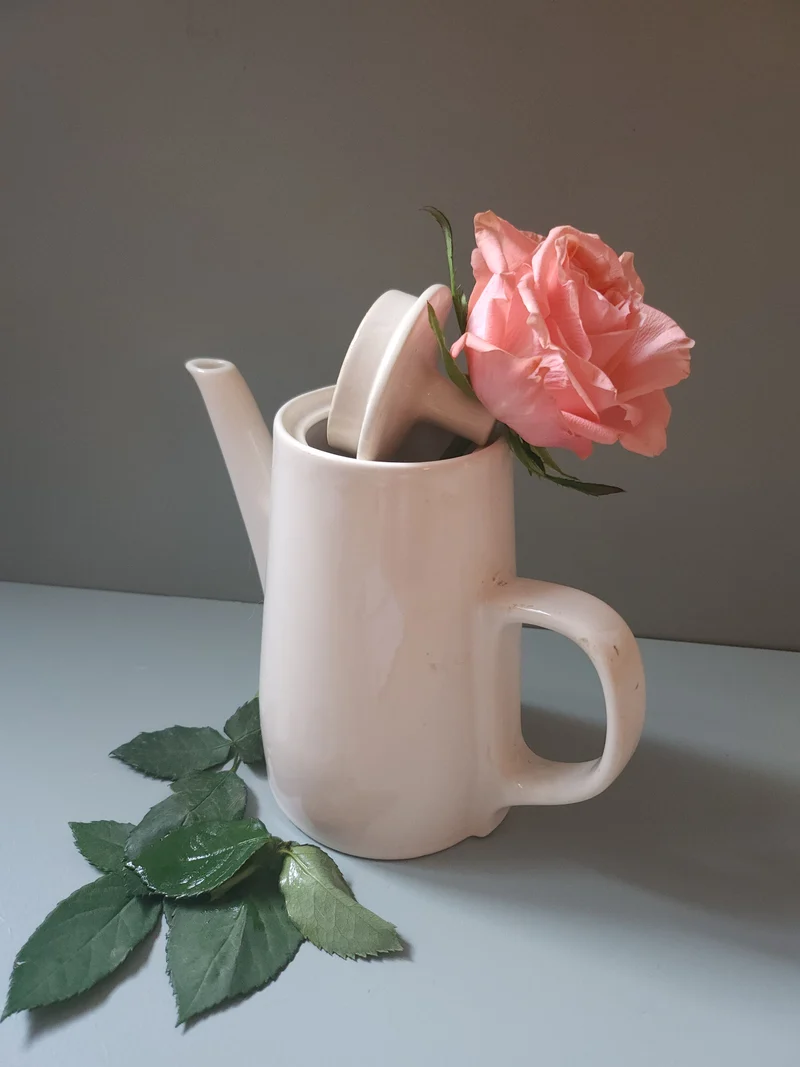 Cafetière en porcelaine blanche