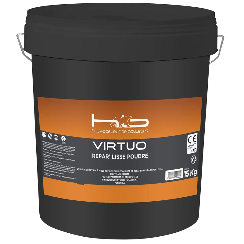 VIRTUO REPAR'LISSE POUDRE Enduit extérieur fin en poudre idéal pour reboucher, réparer et ragréage ponctuel
